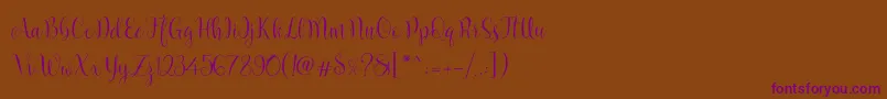Шрифт Marcellina Script – фиолетовые шрифты на коричневом фоне