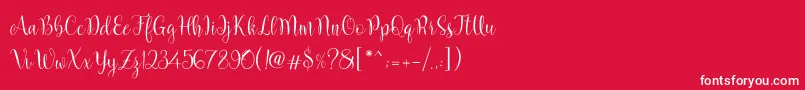 フォントMarcellina Script – 赤い背景に白い文字