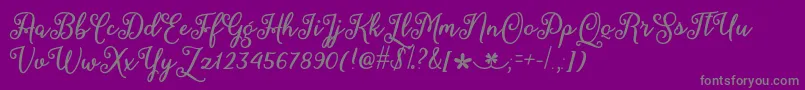 March Calligraphy   Font – Gray Fonts on Purple Background