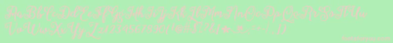 March Calligraphy   Font – Pink Fonts on Green Background