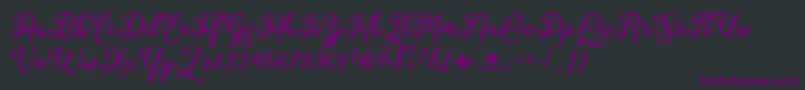 March Calligraphy   Font – Purple Fonts on Black Background