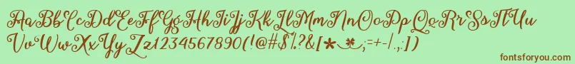 March Calligraphy   Font – Brown Fonts on Green Background