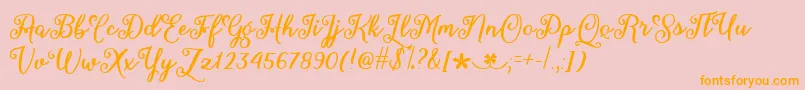 March Calligraphy   Font – Orange Fonts on Pink Background