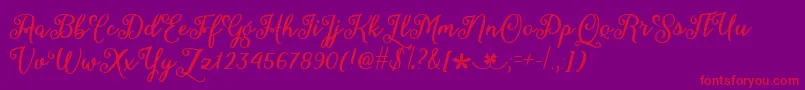 March Calligraphy   Font – Red Fonts on Purple Background