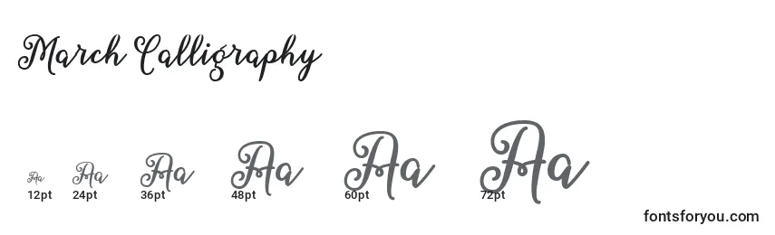 March Calligraphy   (133563) Font Sizes