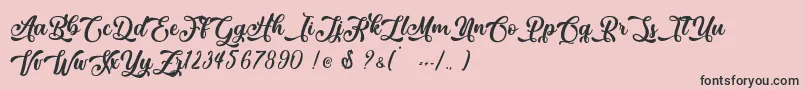 March Lovers   Personal Use-Schriftart – Schwarze Schriften auf rosa Hintergrund