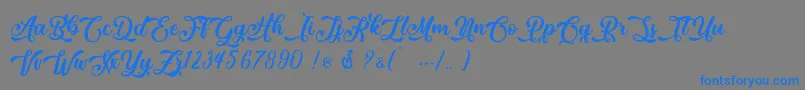 March Lovers   Personal Use-Schriftart – Blaue Schriften auf grauem Hintergrund