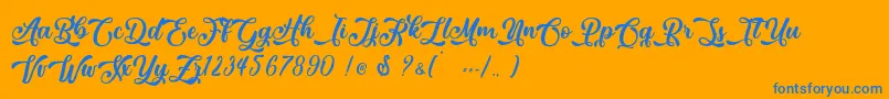 March Lovers   Personal Use Font – Blue Fonts on Orange Background