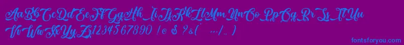 March Lovers   Personal Use Font – Blue Fonts on Purple Background