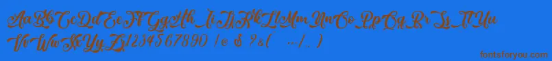 March Lovers   Personal Use Font – Brown Fonts on Blue Background