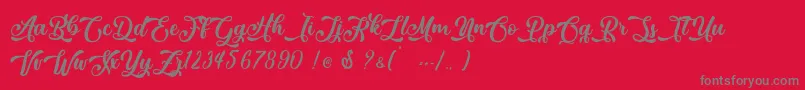 March Lovers   Personal Use-Schriftart – Graue Schriften auf rotem Hintergrund