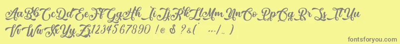 March Lovers   Personal Use-Schriftart – Graue Schriften auf gelbem Hintergrund