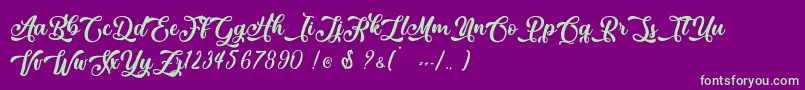 March Lovers   Personal Use-Schriftart – Grüne Schriften auf violettem Hintergrund