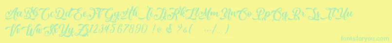 More about March Lovers Personal Use Font March Lovers Personal Use Font – Green Fonts on Yellow Background