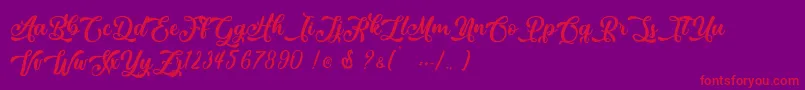 March Lovers   Personal Use-Schriftart – Rote Schriften auf violettem Hintergrund