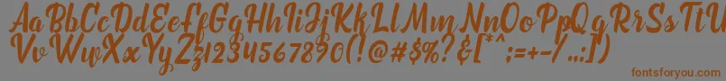 marchelina script Font – Brown Fonts on Gray Background