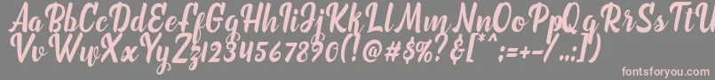 marchelina script Font – Pink Fonts on Gray Background