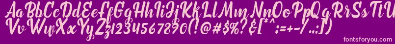 marchelina script Font – Pink Fonts on Purple Background