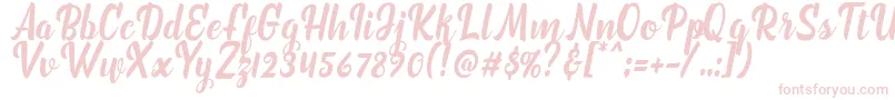 marchelina script Font – Pink Fonts on White Background