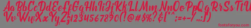 Fonte marchelina script – fontes vermelhas em um fundo cinza