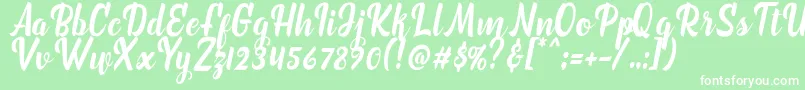 marchelina script Font – White Fonts on Green Background