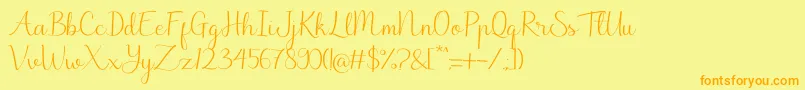 Marchie Font – Orange Fonts on Yellow Background