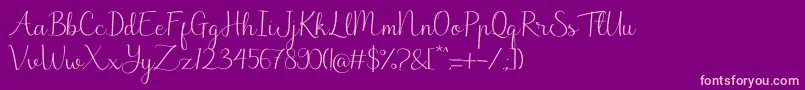 Marchie Font – Pink Fonts on Purple Background