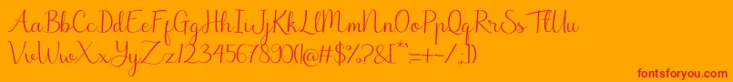 Marchie Font – Red Fonts on Orange Background