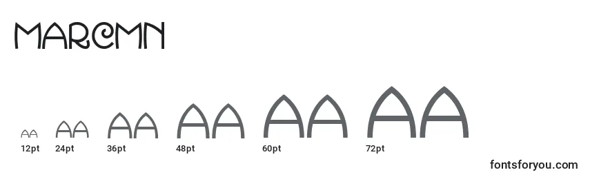 Размеры шрифта MARCMN   (133569)