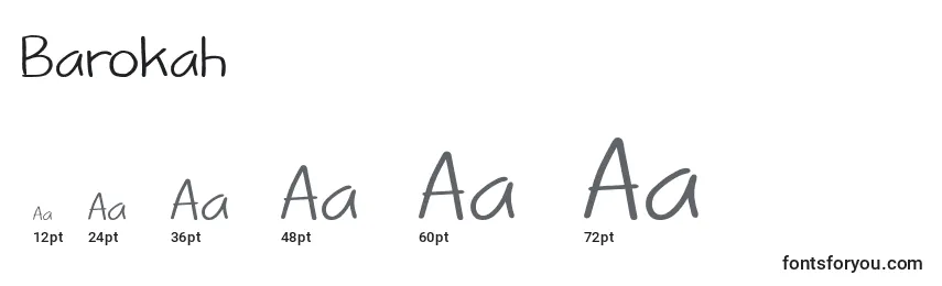 Barokah Font Sizes
