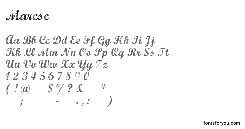 A fonte Marcsc    (133571) – alfabeto, números, caracteres especiais