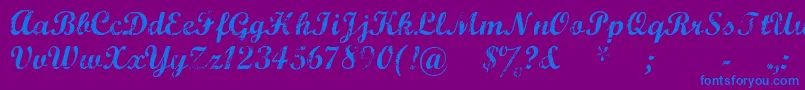 Marcsc   -Schriftart – Blaue Schriften auf violettem Hintergrund