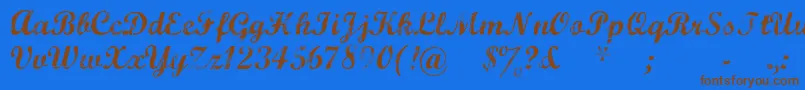 Marcsc    Font – Brown Fonts on Blue Background