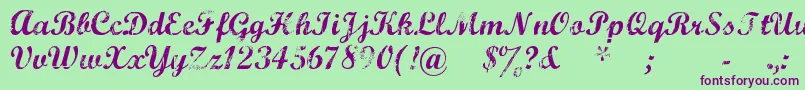 Marcsc   -Schriftart – Violette Schriften auf grünem Hintergrund