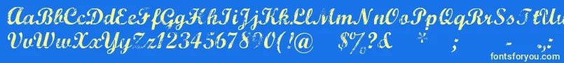 Marcsc   -Schriftart – Gelbe Schriften auf blauem Hintergrund
