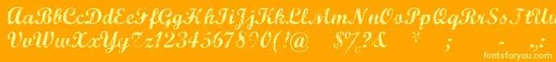 Marcsc   -Schriftart – Gelbe Schriften auf orangefarbenem Hintergrund