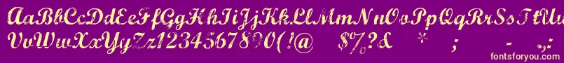 Marcsc   -Schriftart – Gelbe Schriften auf violettem Hintergrund