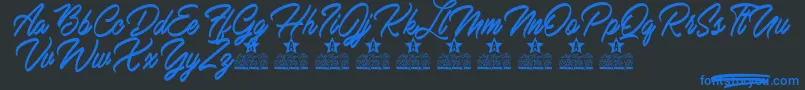 Mardi Gras Personal Use Font – Blue Fonts on Black Background