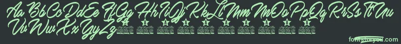 Mardi Gras Personal Use Font – Green Fonts on Black Background