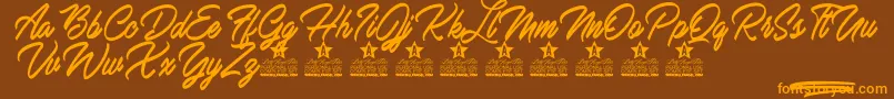 Mardi Gras Personal Use Font – Orange Fonts on Brown Background