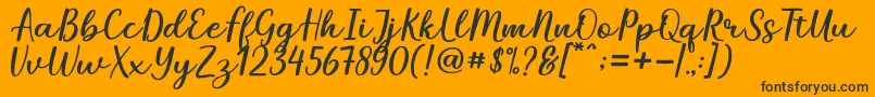 Mareline Font – Black Fonts on Orange Background