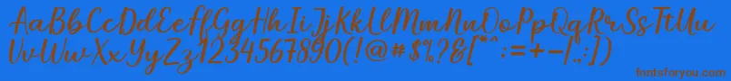 Mareline Font – Brown Fonts on Blue Background