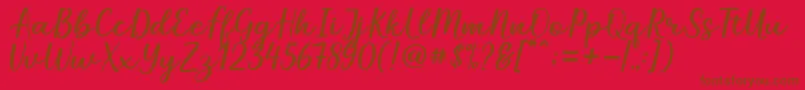 Więcej informacji o czcionce Mareline Czcionka Mareline – brązowe czcionki na czerwonym tle
