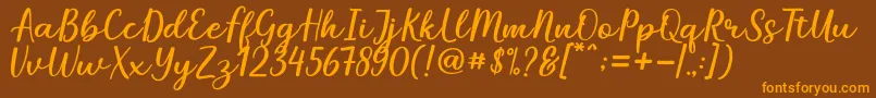 Mareline Font – Orange Fonts on Brown Background