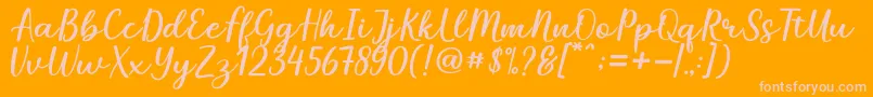 Mareline Font – Pink Fonts on Orange Background