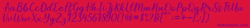 Mareline Font – Purple Fonts on Red Background