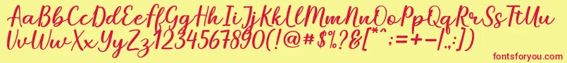 Mareline Font – Red Fonts on Yellow Background