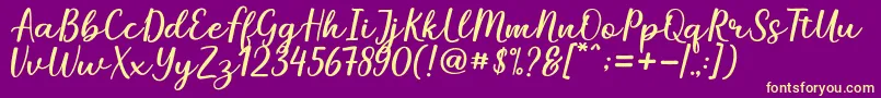 Mareline Font – Yellow Fonts on Purple Background
