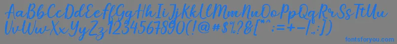 Mareline Font – Blue Fonts on Gray Background