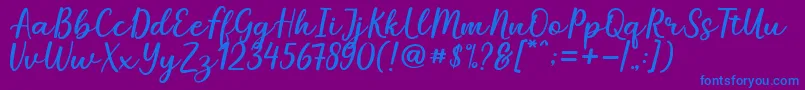 Mareline Font – Blue Fonts on Purple Background